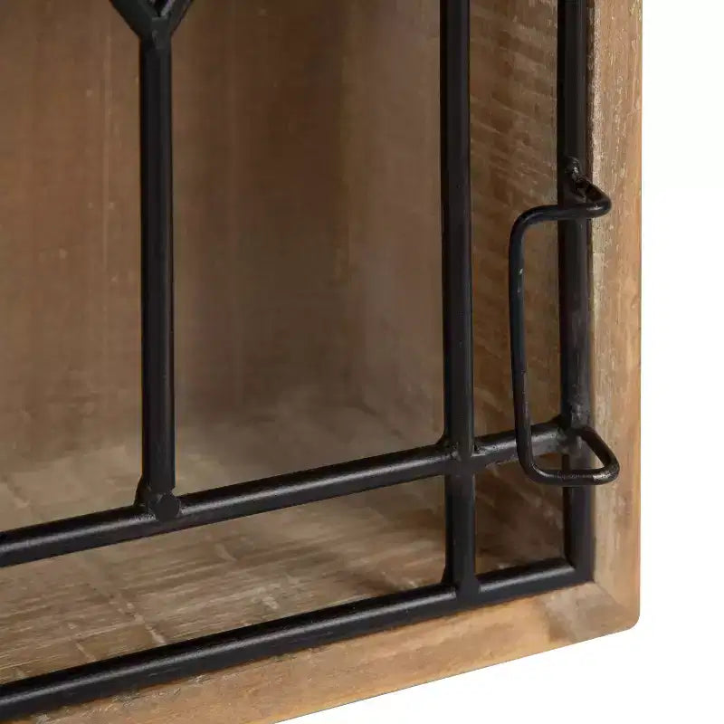 Decorative Wooden Wall Hanging Curio Cabinet, Vintage Farmhouse Display