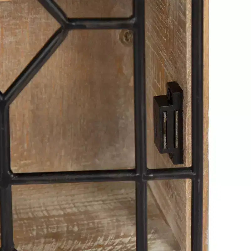 Decorative Wooden Wall Hanging Curio Cabinet, Vintage Farmhouse Display