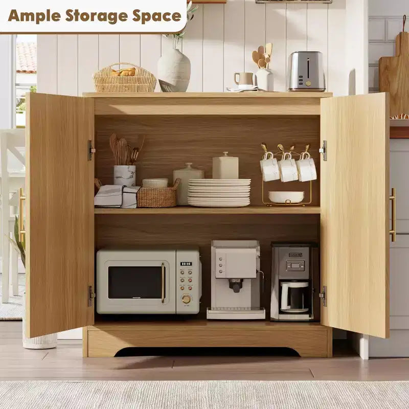 30 Rattan Sideboard Buffet Cabinet, Modern Console Table for Living Room, Kitchen, Hallway, Dining Room, Entryway
