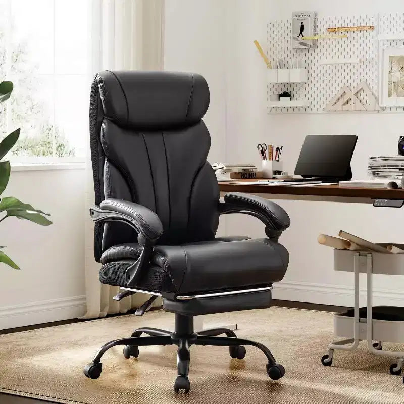 Ergonomic High Back Computer Gaming Chair, Wide Heavy Duty Task Desk Chair, PU Leather, 500 lbs