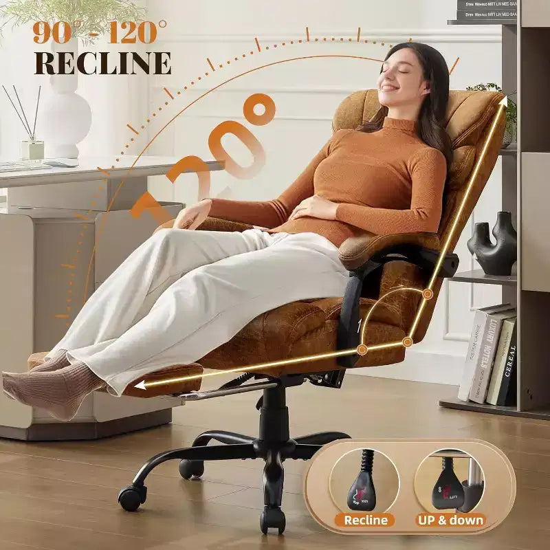 Ergonomic High Back Computer Gaming Chair, Wide Heavy Duty Task Desk Chair, PU Leather, 500 lbs