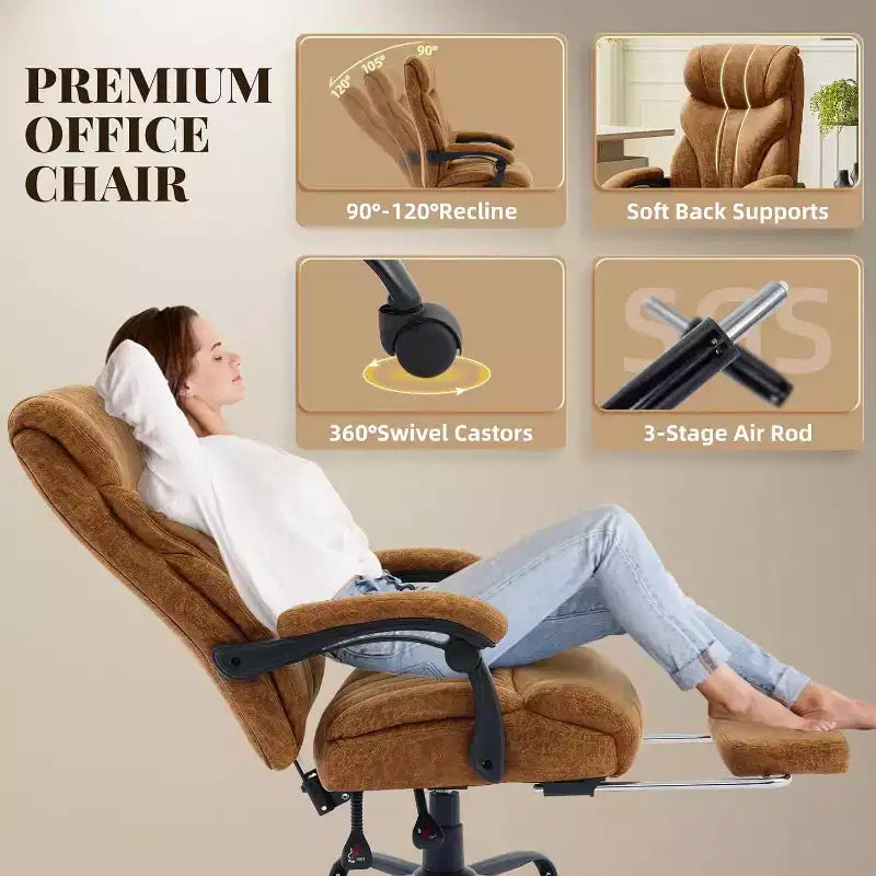 Ergonomic High Back Computer Gaming Chair, Wide Heavy Duty Task Desk Chair, PU Leather, 500 lbs