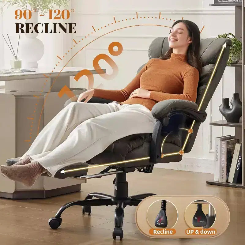 Ergonomic High Back Computer Gaming Chair, Wide Heavy Duty Task Desk Chair, PU Leather, 500 lbs