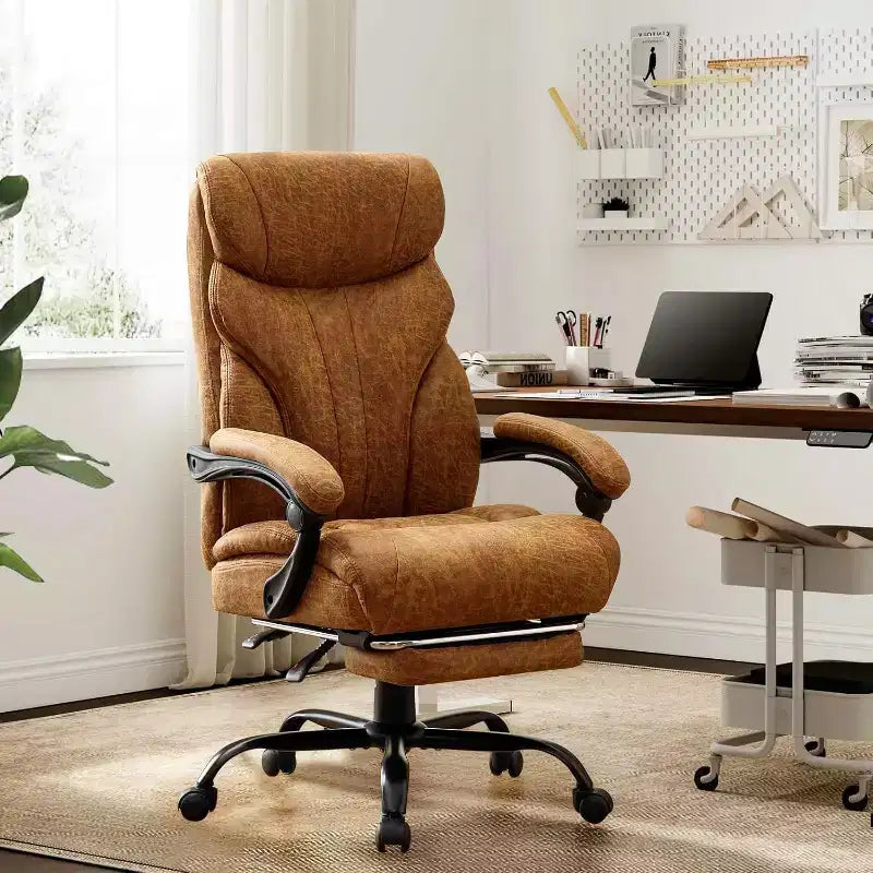 Ergonomic High Back Computer Gaming Chair, Wide Heavy Duty Task Desk Chair, PU Leather, 500 lbs