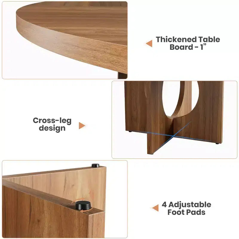 47 Round Dining Table with Sturdy Pedestal Base, Space Saving for Living Room, Kitchen, Apartment