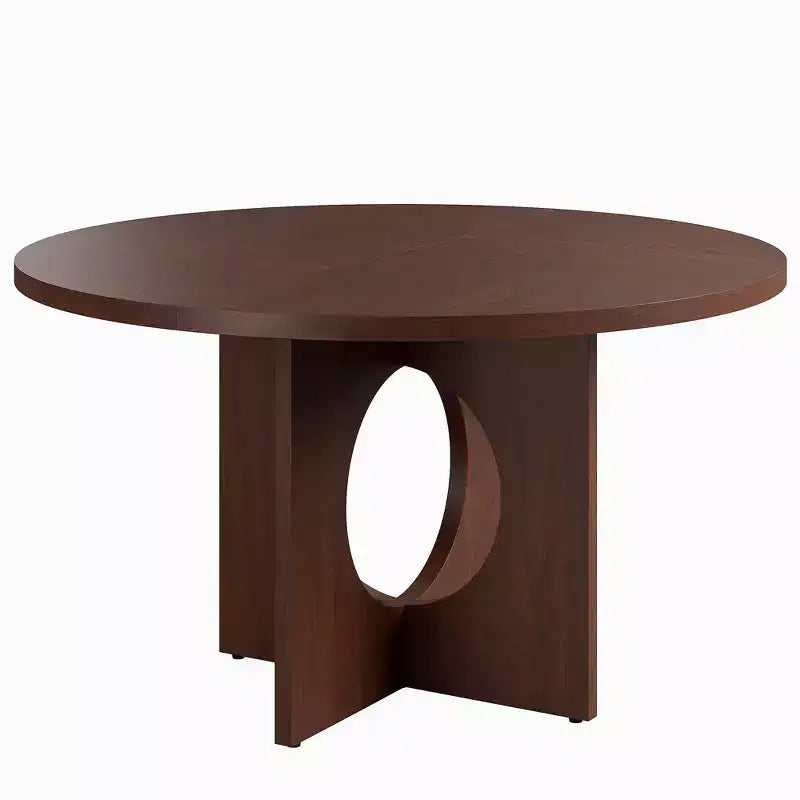 47 Round Dining Table with Sturdy Pedestal Base, Space Saving for Living Room, Kitchen, Apartment