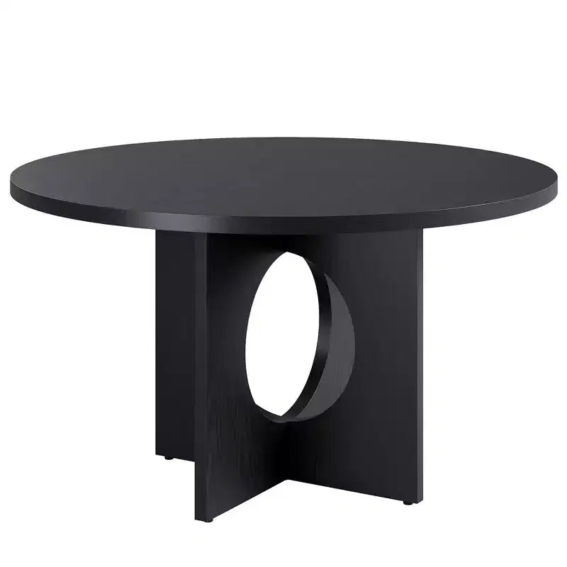 47 Round Dining Table with Sturdy Pedestal Base, Space Saving for Living Room, Kitchen, Apartment