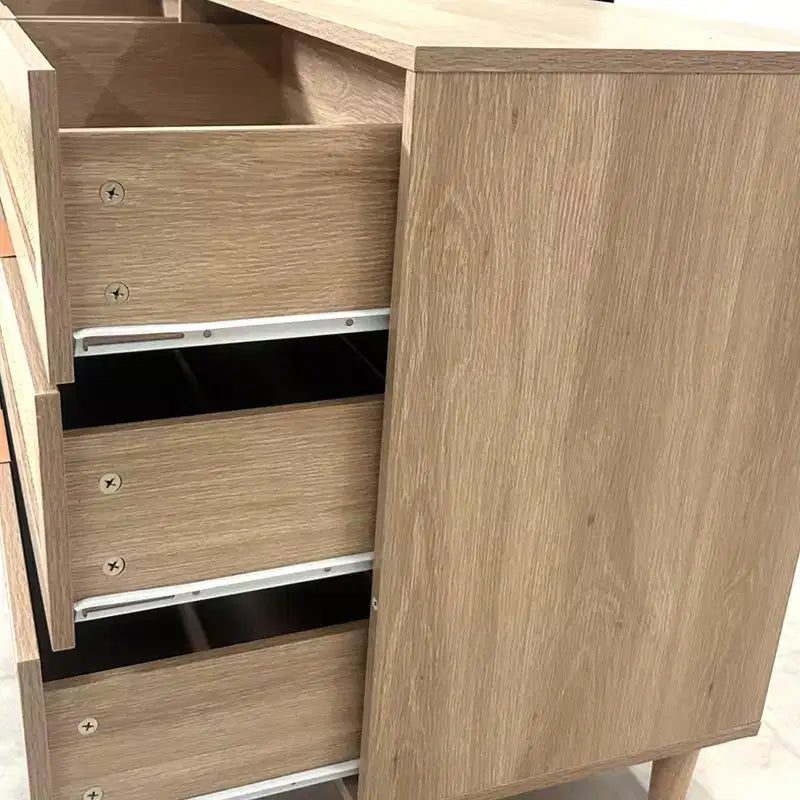 51.18" 6-Drawer Rattan Storage Cabinet for Bedroom, Living Room, Natural