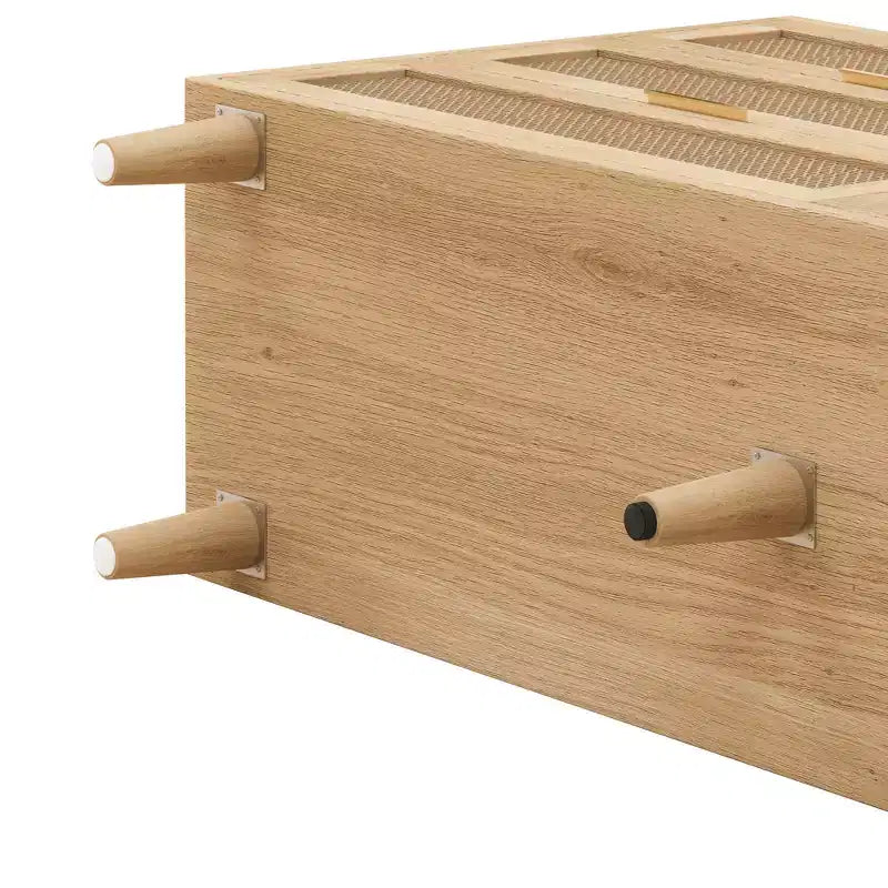 51.18" 6-Drawer Rattan Storage Cabinet for Bedroom, Living Room, Natural