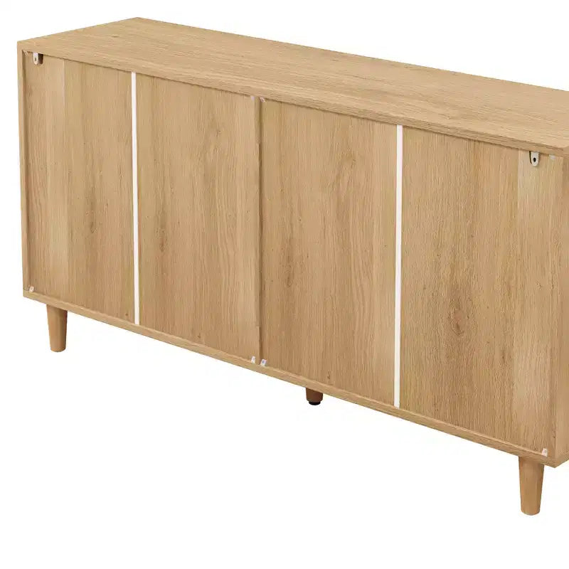 51.18" 6-Drawer Rattan Storage Cabinet for Bedroom, Living Room, Natural