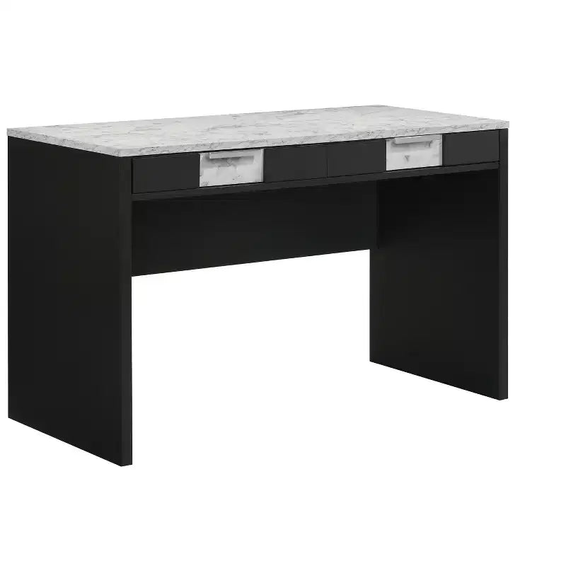 Modern 48" Wooden Computer Desk with Two Drawers, Writing Desk for Home Office, Study, Bedroom