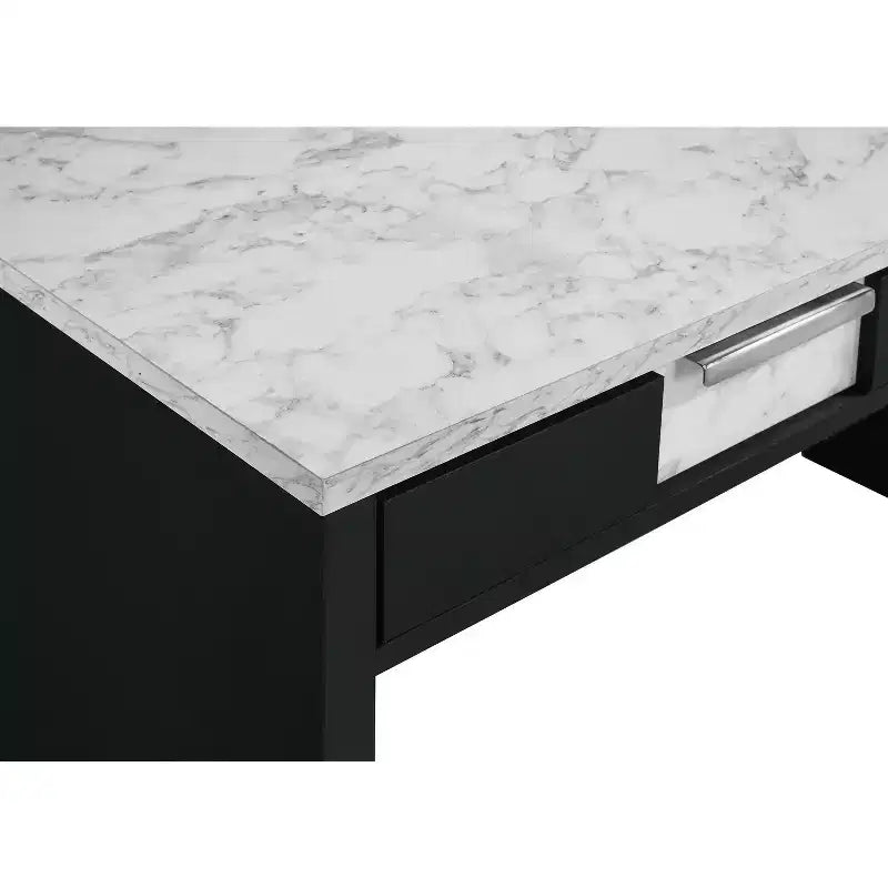 Modern 48" Wooden Computer Desk with Two Drawers, Writing Desk for Home Office, Study, Bedroom