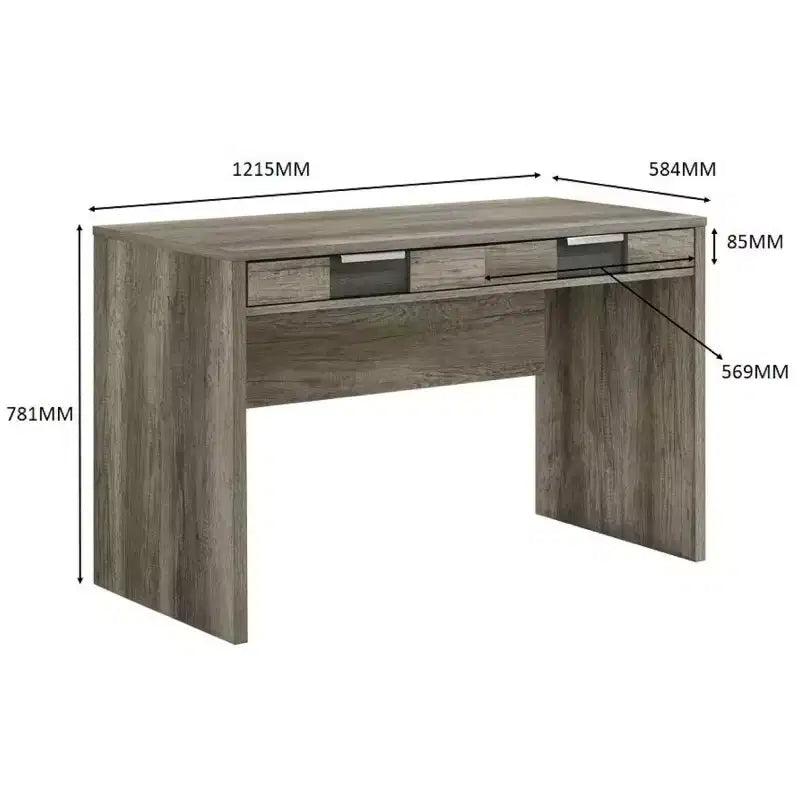 Modern 48" Wooden Computer Desk with Two Drawers, Writing Desk for Home Office, Study, Bedroom