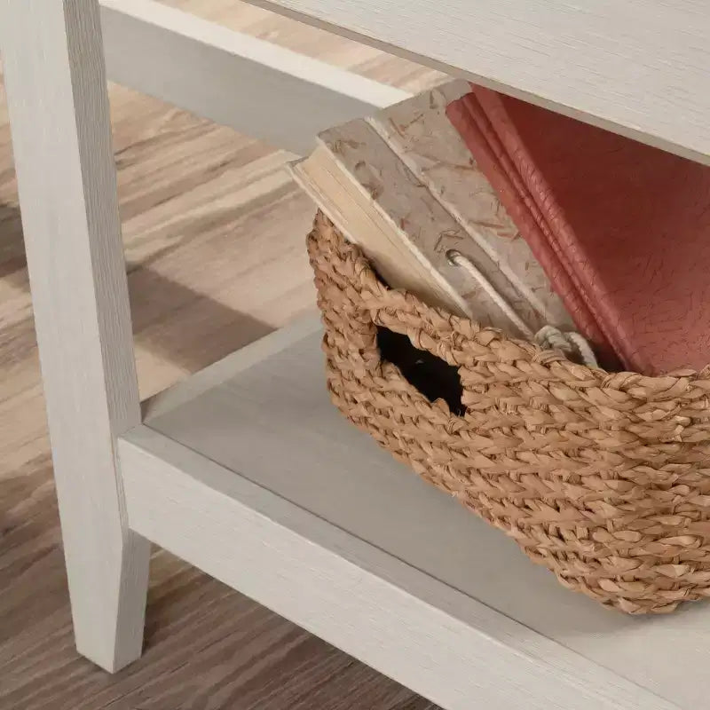 58.66" L-Shaped Corner Desk with File Drawer, Lower Shelf & Cable Grommets, Writing Desk for Home Office