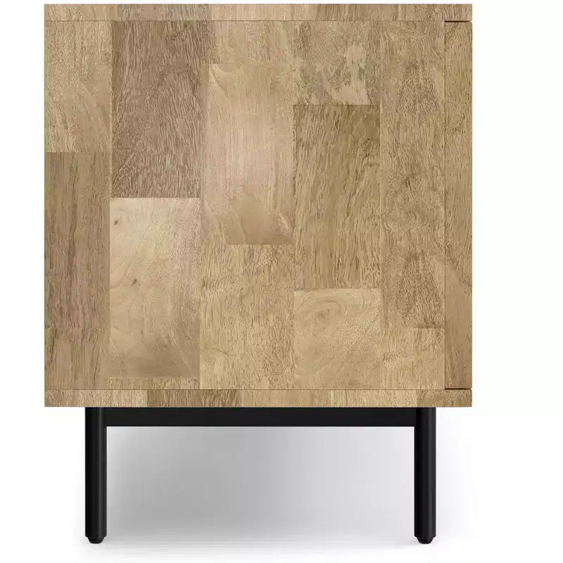 54" Wide Solid Wood Transitional TV Stand in Black, For TVs up to 60"