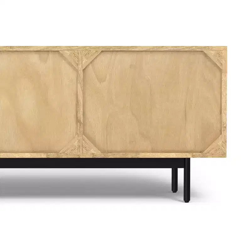 54" Wide Solid Wood Transitional TV Stand in Black, For TVs up to 60"