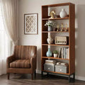 5-Tier Tall Bookshelf with APP-Controlled LED Lights, 70.87" Deep Wooden Library Bookcase