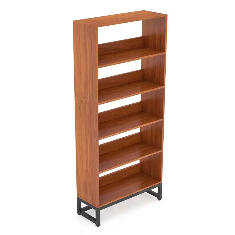 5-Tier Tall Bookshelf with APP-Controlled LED Lights, 70.87" Deep Wooden Library Bookcase