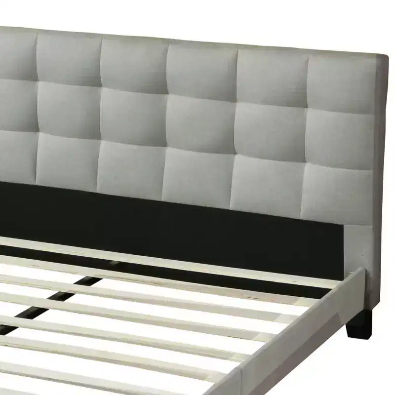 Lucas Contemporary Wood Upholstered Platform Bed with Square Tufted Headboard