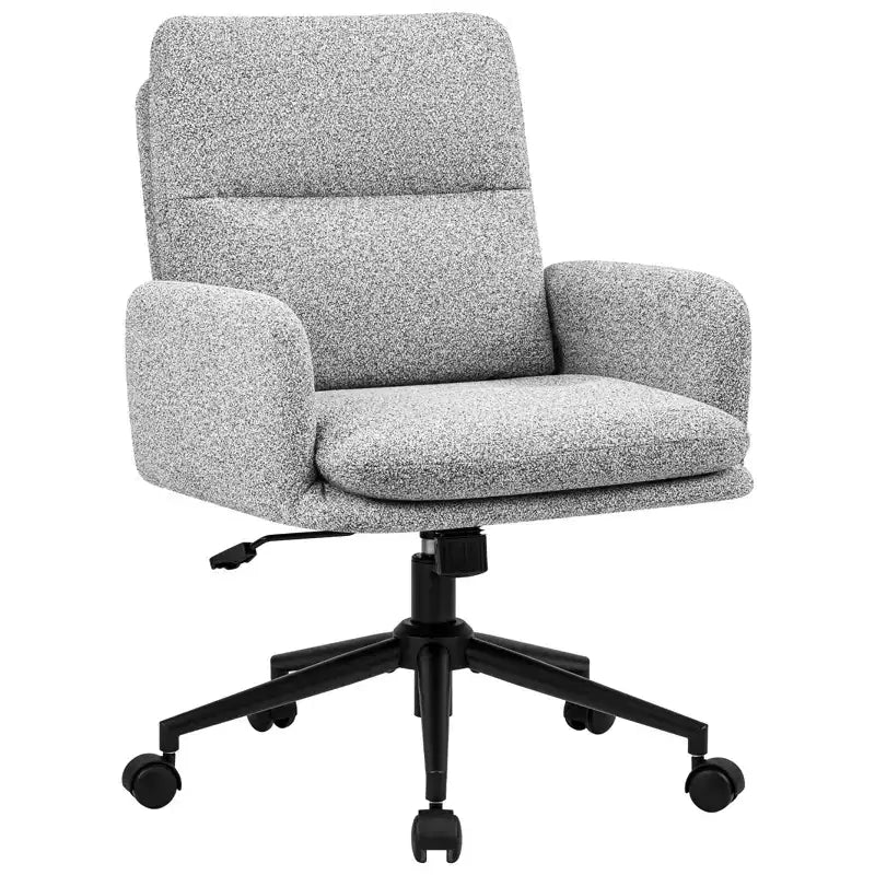 Modern Home Office Desk Chair with High Backrest, Chenille Upholstered Accent Chair