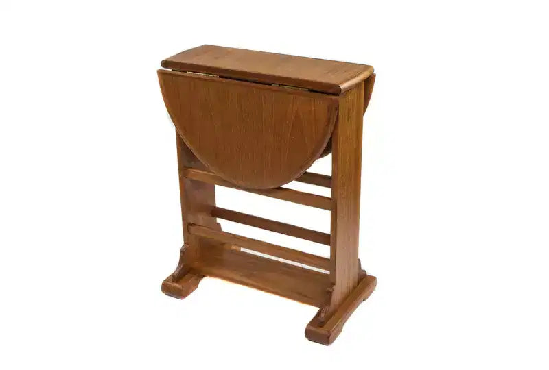 18" Brown Solid Wood Oval End Table