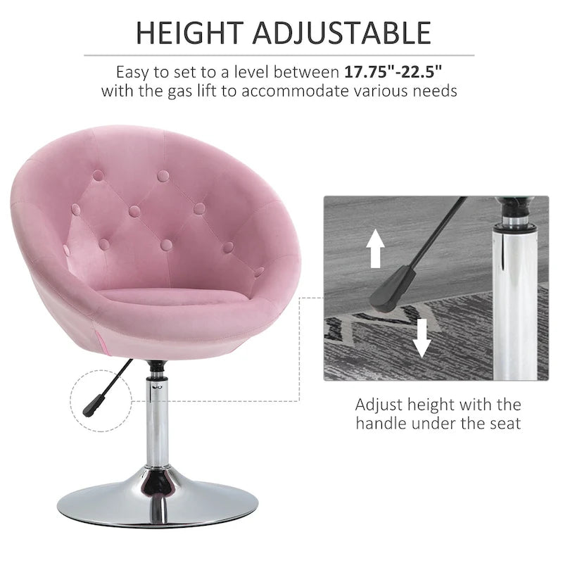 Fauteuil d'appoint pivotant rose moderne 26