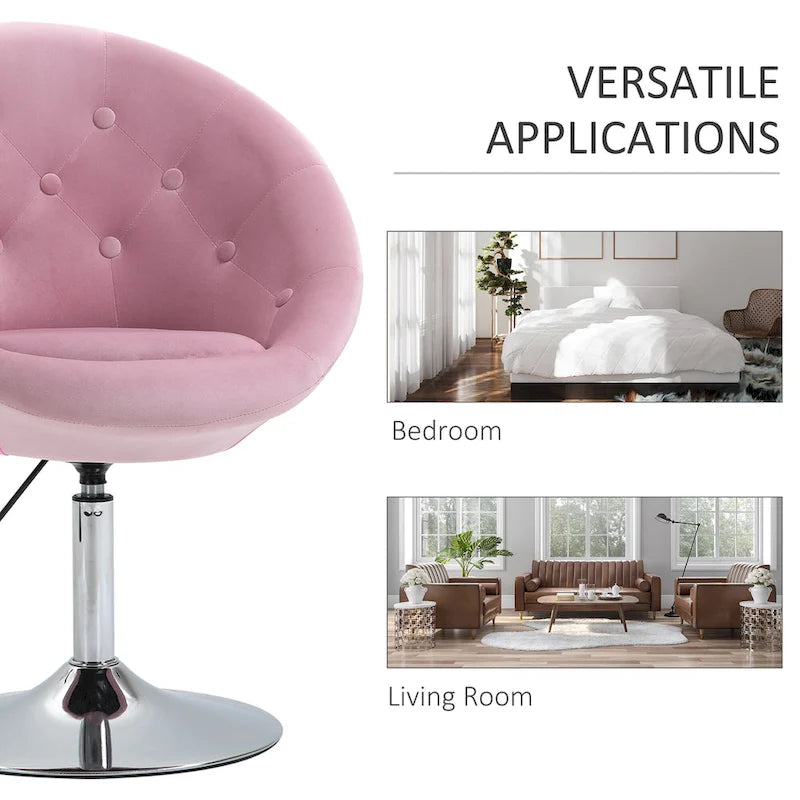 Fauteuil d'appoint pivotant rose moderne 26