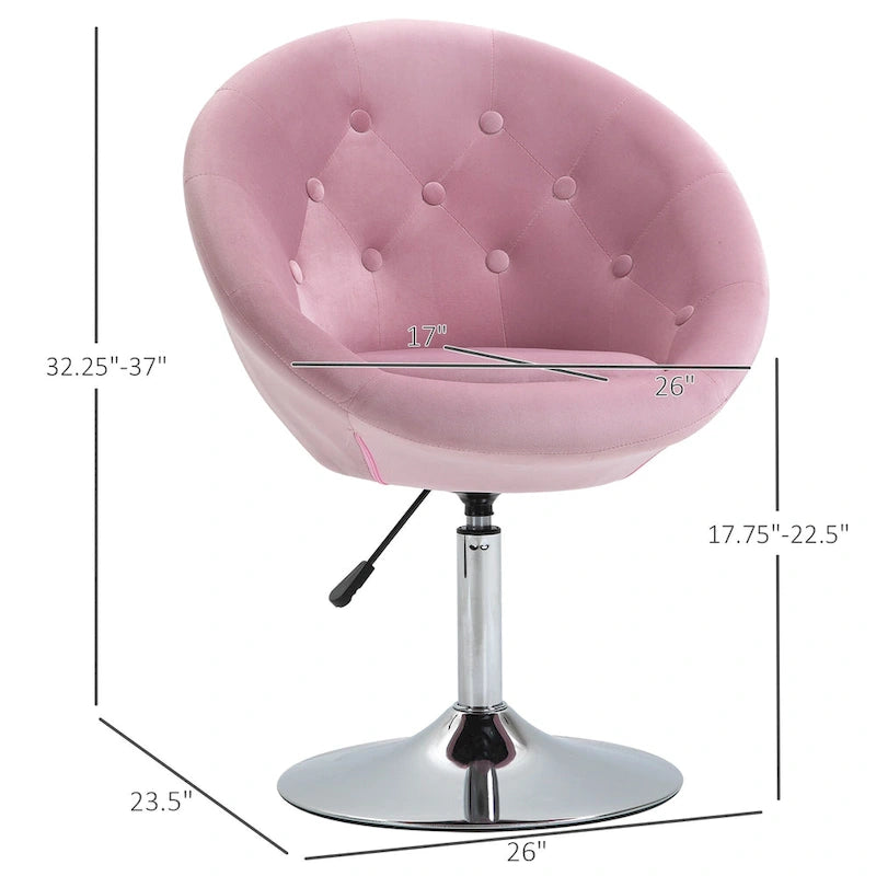 Fauteuil d'appoint pivotant rose moderne 26
