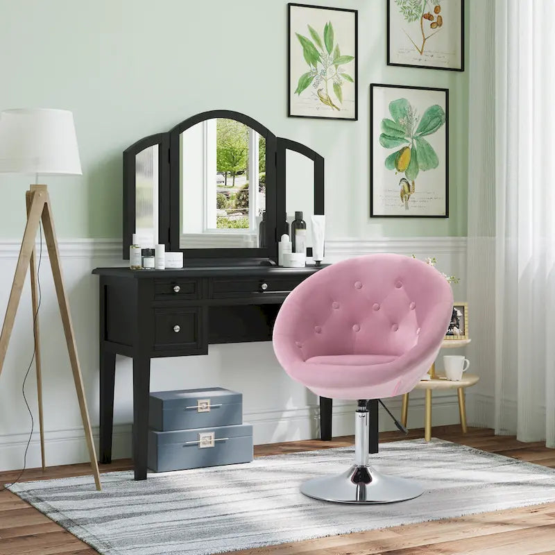 Fauteuil d'appoint pivotant rose moderne 26