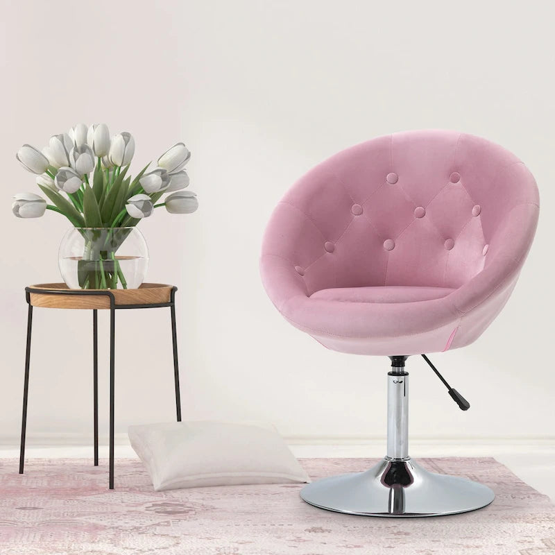 Fauteuil d'appoint pivotant rose moderne 26