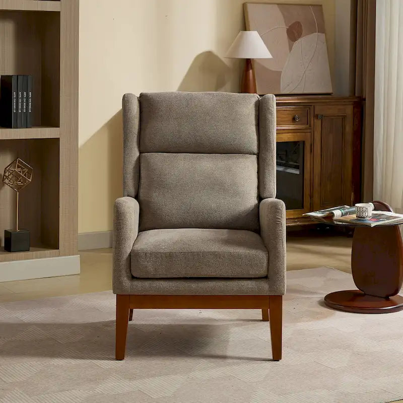 Fauteuil club moderne à dossier haut, en mélange de polyester, pour la lecture