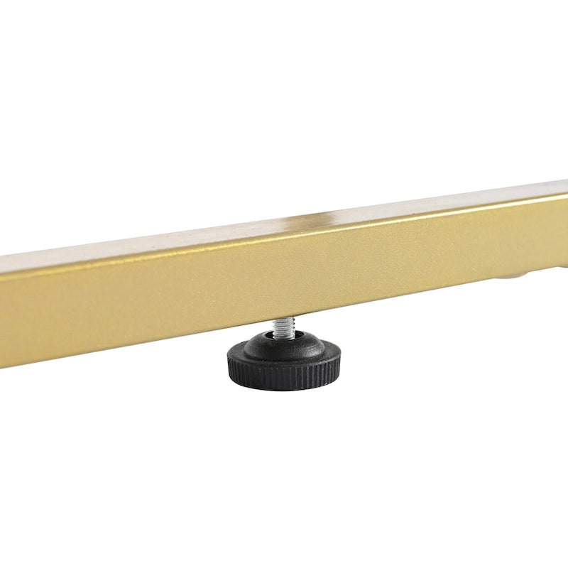 Meuble TV 70,8" Blanc+Or avec poignées et placards dorés pour téléviseurs 80"
