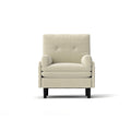Fauteuil simple convertible multifonctionnel en velours côtelé, Ivoire 30.32, Canapé-lit