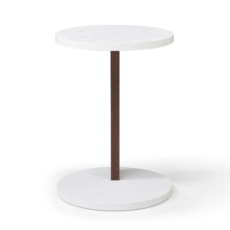 Table basse 2 pièces,Table rotative avec 2 tiroirs,Table basse haute en bois à 2 niveaux avec rangement,Table carrée avec plateau pivotant