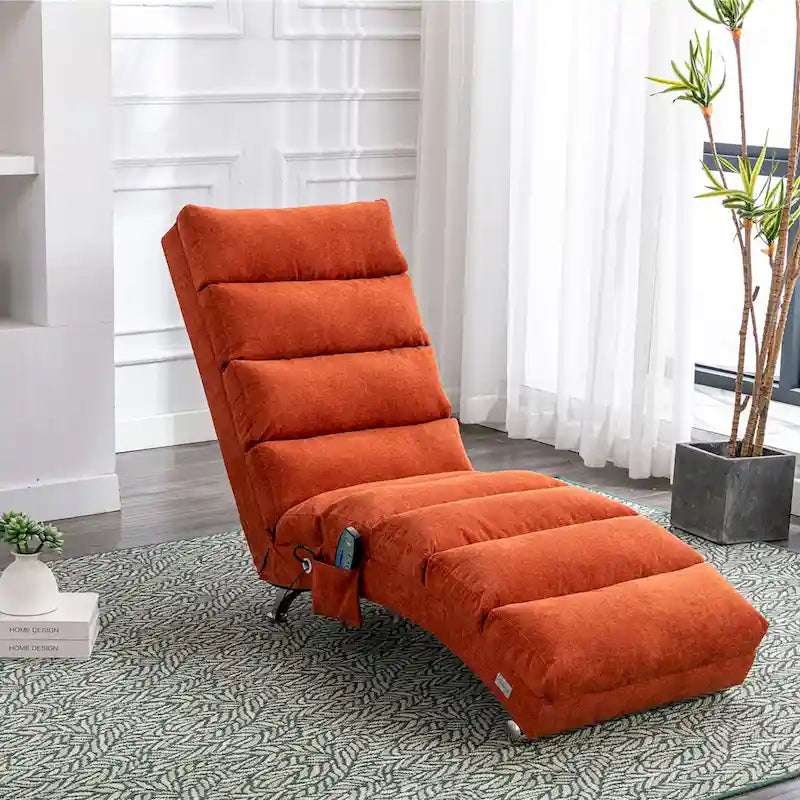 Chaise longue de massage intérieure en lin