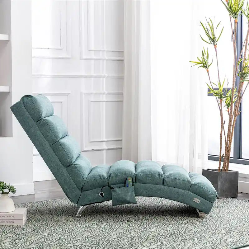 Chaise longue de massage intérieure en lin