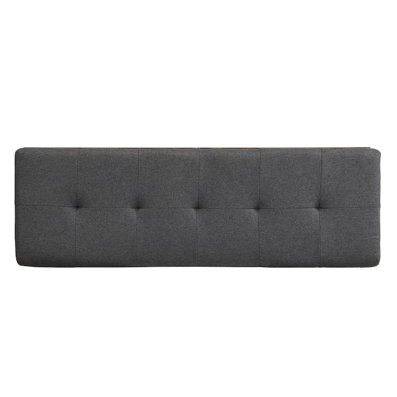 Banc de rangement pour chaussures d'entrée 49 po avec portes doubles et coussin rembourré, Pouf peu encombrant