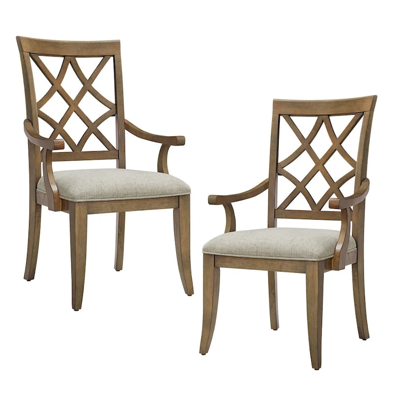 Lot de 2 chaises de salle à manger modernes avec accoudoirs et assise rembourrée, convient pour le salon, la salle à manger et le bar.