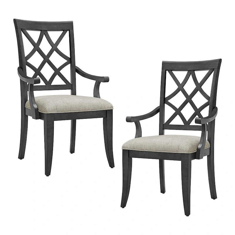 Lot de 2 chaises de salle à manger modernes avec accoudoirs et assise rembourrée, convient pour le salon, la salle à manger et le bar.