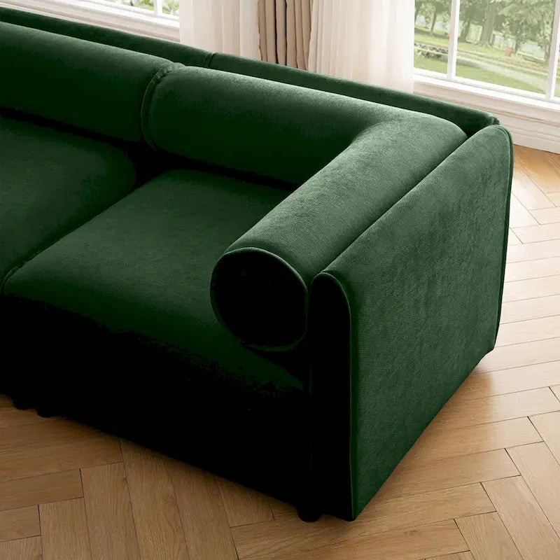 Canapé modulable 2 places en chenille de 75,5 po avec coffre de rangement, combinaison à assembler soi-même