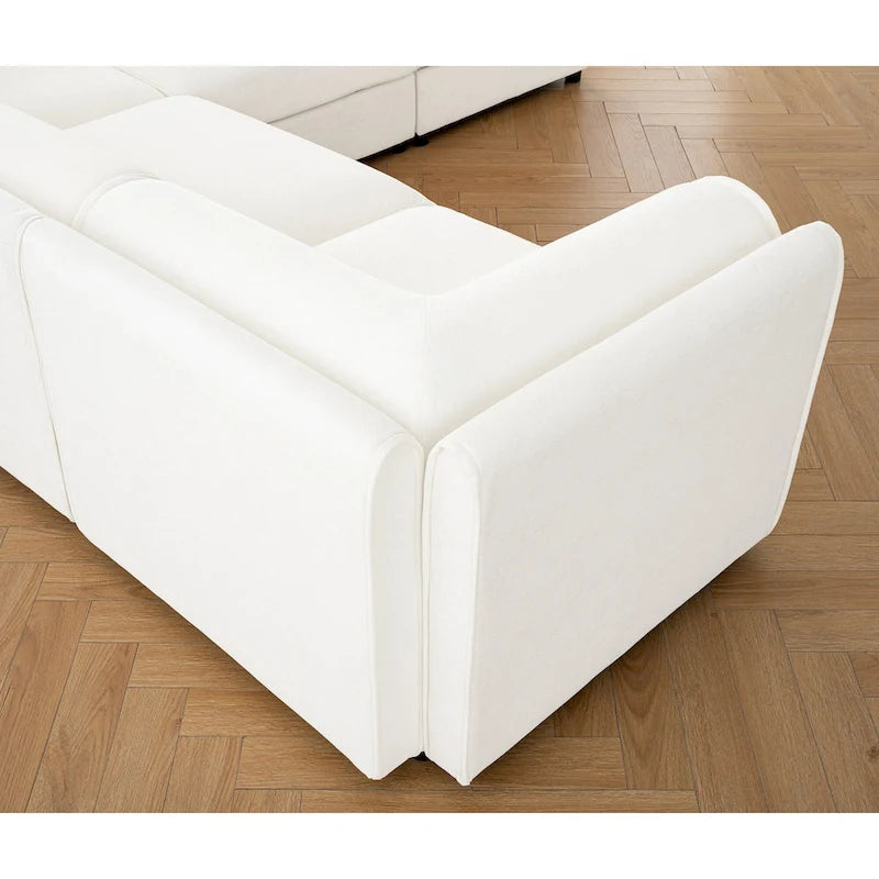 Canapé modulable 2 places en chenille de 75,5 po avec coffre de rangement, combinaison à assembler soi-même