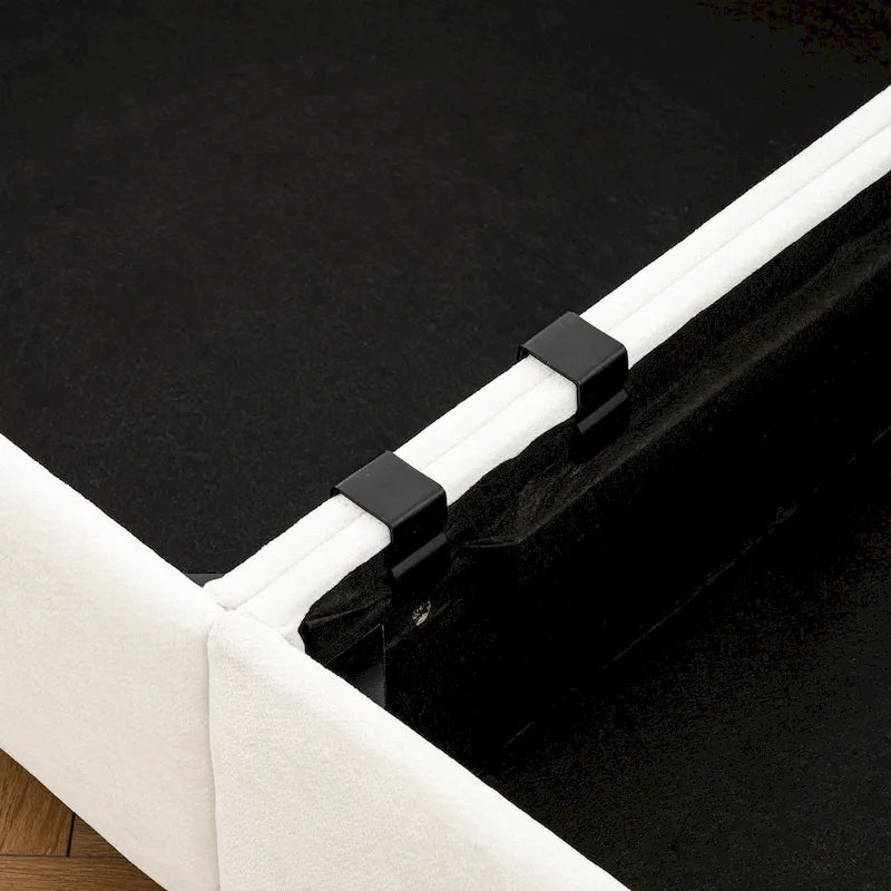 Canapé modulable 2 places en chenille de 75,5 po avec coffre de rangement, combinaison à assembler soi-même