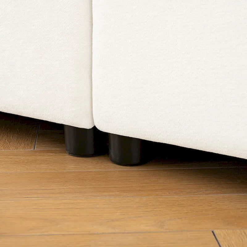 Canapé modulable 2 places en chenille de 75,5 po avec coffre de rangement, combinaison à assembler soi-même