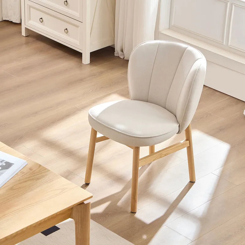 Chaise de salle à manger moderne sans accoudoirs, avec cadre en bois et assise rembourrée, adaptée à la cuisine, au salon et au restaurant