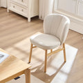 Chaise de salle à manger moderne sans accoudoirs, avec cadre en bois et assise rembourrée, adaptée à la cuisine, au salon et au restaurant