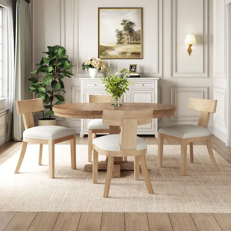 Ensemble de salle à manger 5 pièces en tissu Fescue et bois d'hévéa par Christopher Knight Home