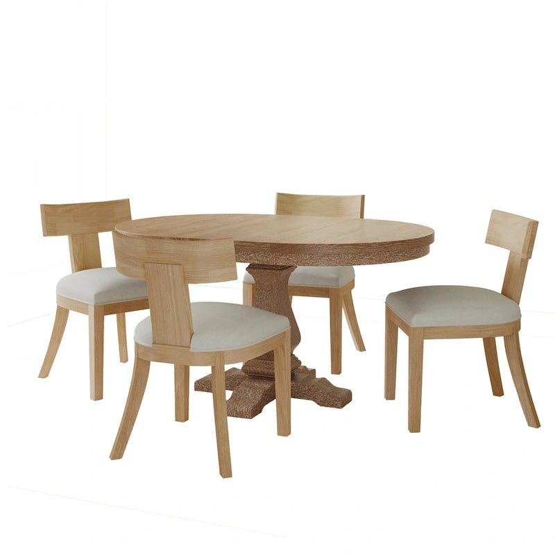Ensemble de salle à manger 5 pièces en tissu Fescue et bois d'hévéa par Christopher Knight Home