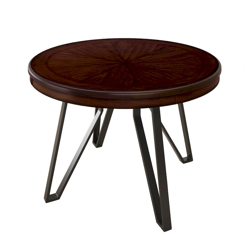 Table à manger ronde Christopher Knight Home avec base en métal - 46,85 L x 46,85 P x 30 H