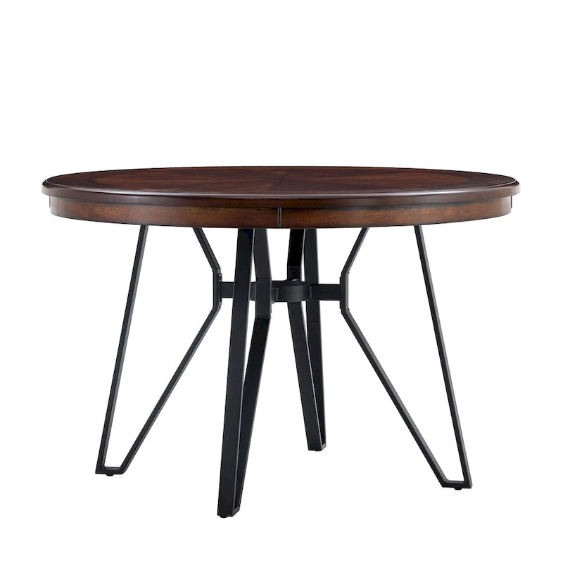 Table à manger ronde Christopher Knight Home avec base en métal - 46,85 L x 46,85 P x 30 H