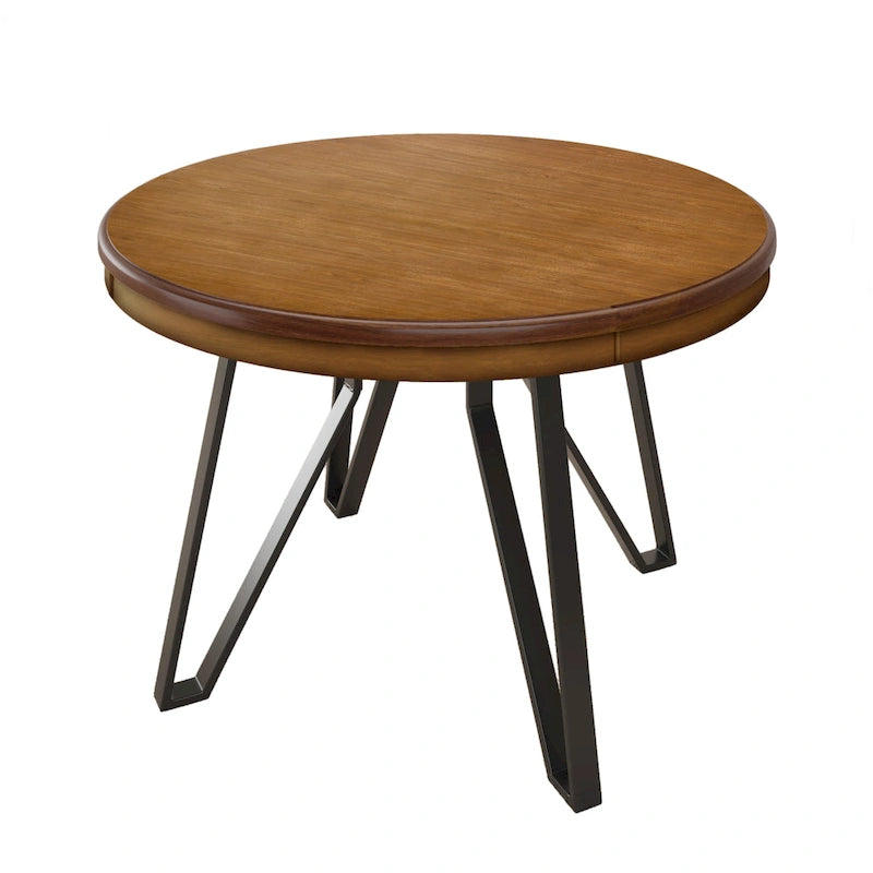 Table à manger ronde Christopher Knight Home avec base en métal - 46,85 L x 46,85 P x 30 H